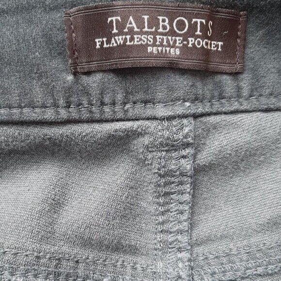 TALBOTS Flawless Five-Pocket Jegging Velvet Crop Skinny Pants Green  Sz 16 P - Picture 10 of 12